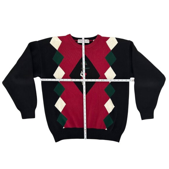 John Ashford Golf Vtg Christmas Grandpa Argyle Preppy Academia Knit Sweater (L) - Picture 5 of 12